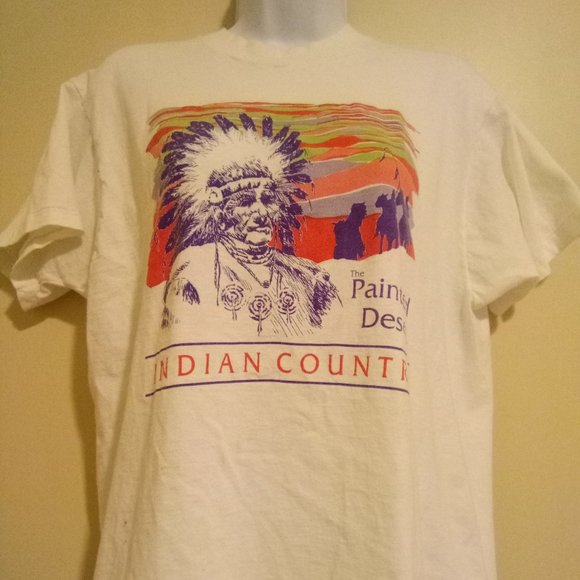 Screen Stars Tops - Vintage 1980-90s The Painted Desert Indian Country Screen Stars Graphic Tee